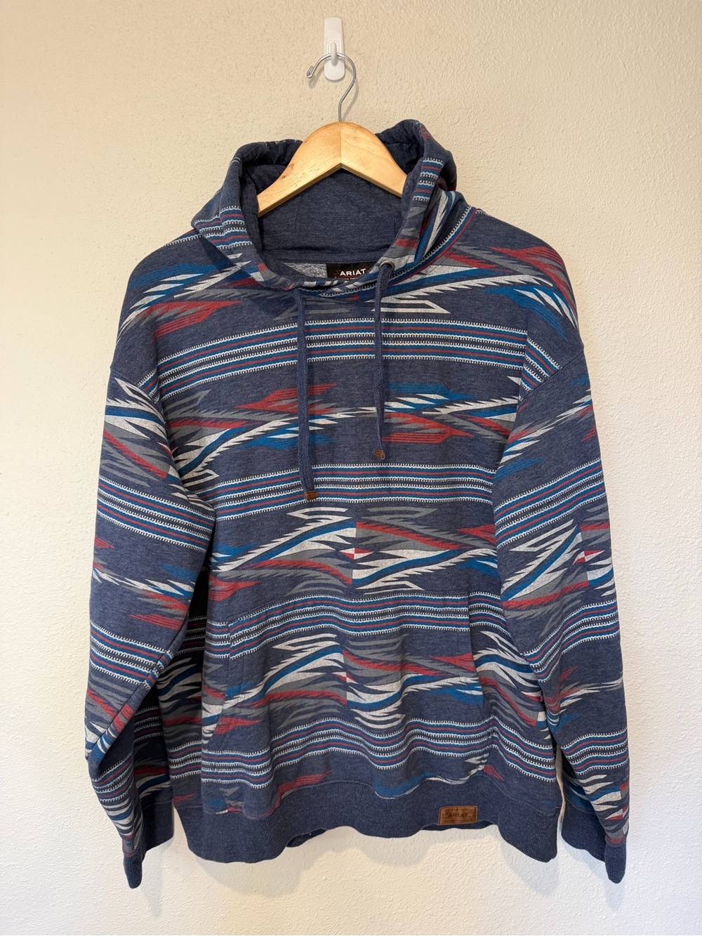 Ariat Chimayo Print Navy Aztec-Pattern Hoodie - Picture 2 of 12